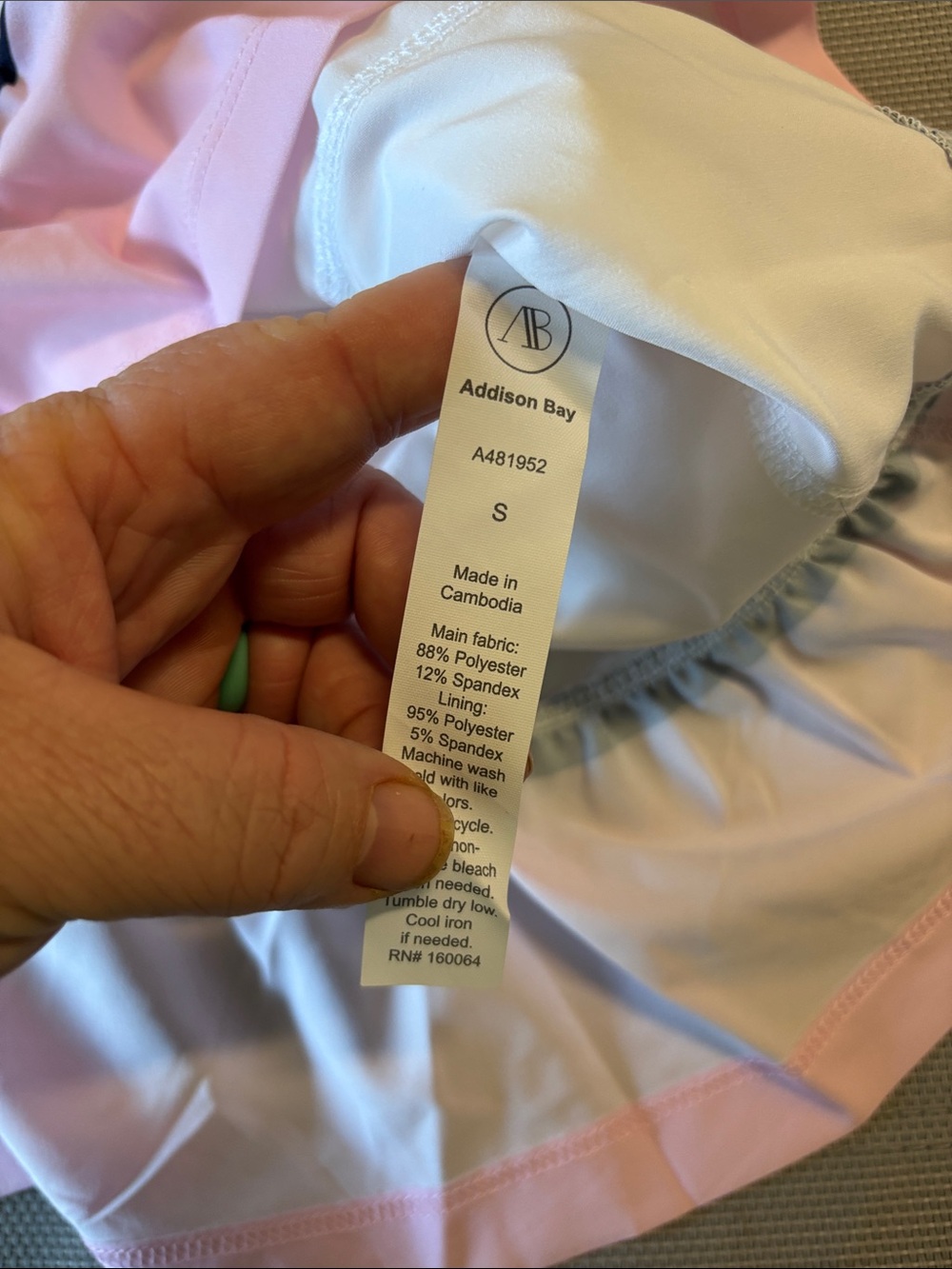 Addison bay size S White athletic skirt with Pink Ruffle Hem NWT - Picture 4 of 10